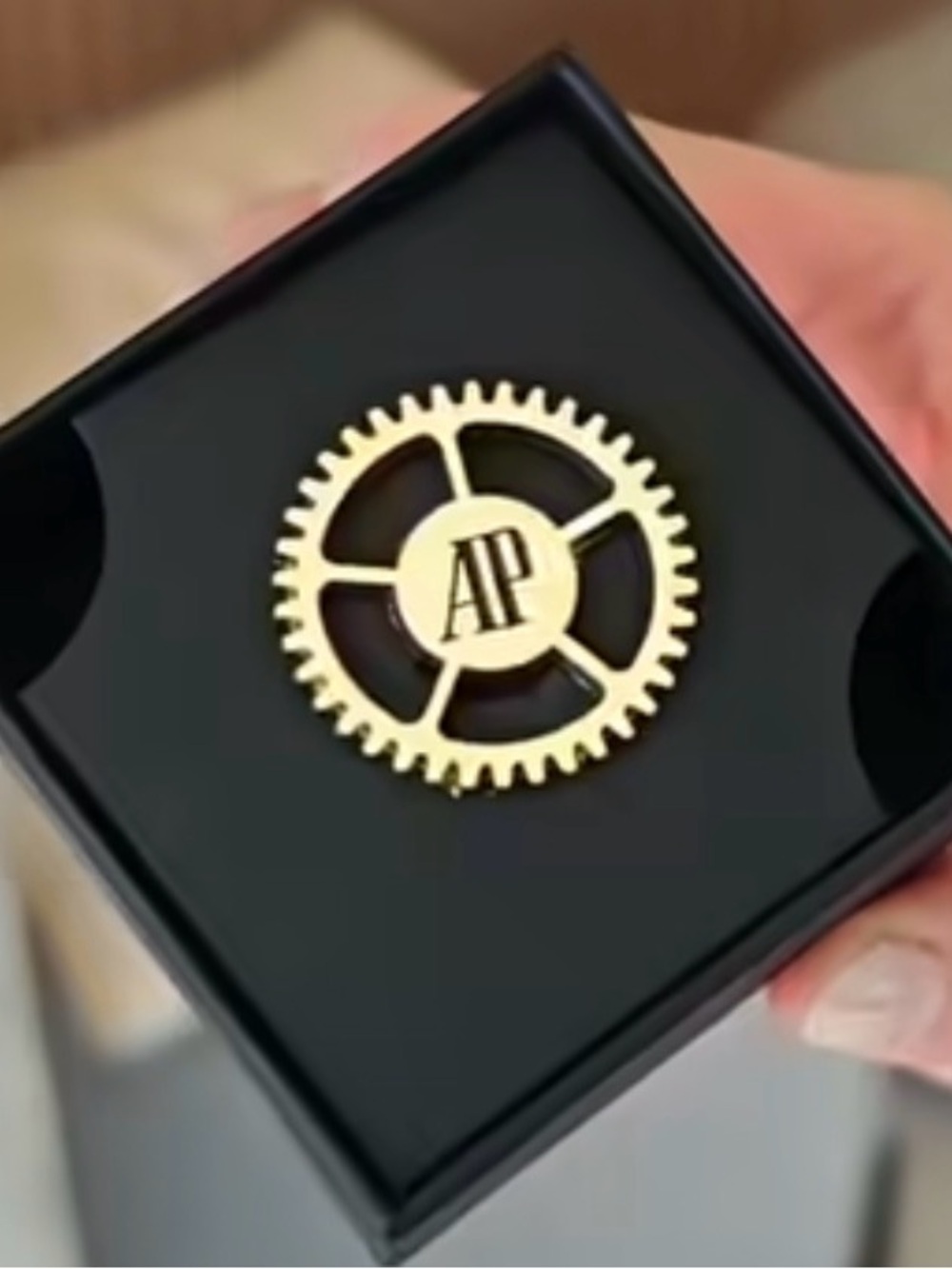 Audemars Piguet Gold Gear Logo Pin